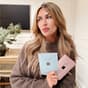 Abbey Clancy holding Hydro Bomb and Glow Up