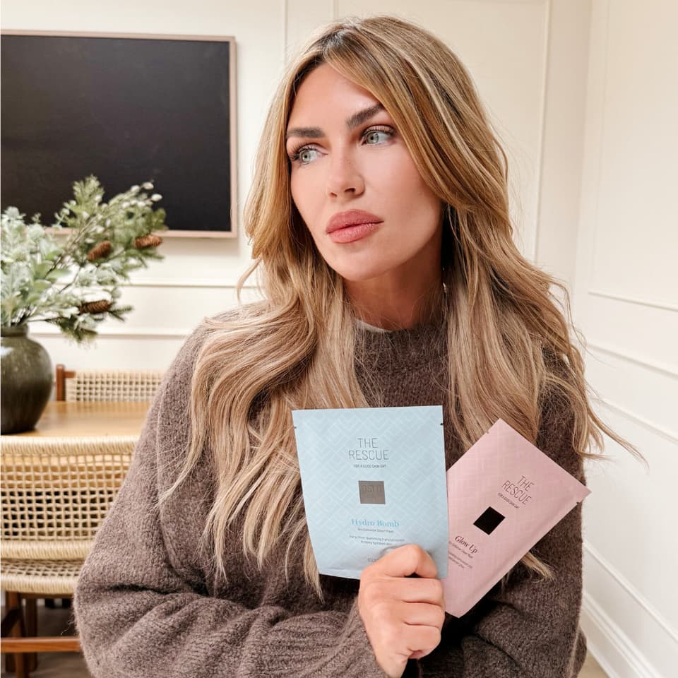 Abbey Clancy holding Hydro Bomb and Glow Up