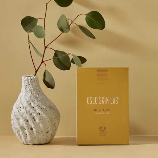 The Vitamin C next to a vase